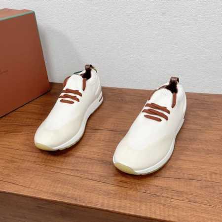 Loropiana 诺悠翩雅 360 Lp Flexy Walk男士运动鞋 这款运动鞋采用针织羊毛鞋面，后跟光滑小牛皮革包裹，套脚式设计搭配系带调节，鞋口复杂的 - 点击图像关闭