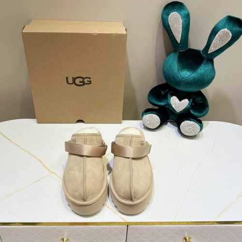 ，UGG新款包头舒适露跟半拖雪地靴，反毛皮材质，男女同款，码数：35，36，36.5，37，38，38.5，39，40，40.5，41，42，42.5，43，