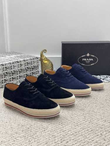 prada* 高端精品 普拉达~男鞋官网经典最新款上市了1：1复制，香港专柜同步，走秀同台；全部采用磨砂牛皮进口柔软舒适羊皮内里、特质大底原版1:1防滑耐磨；着