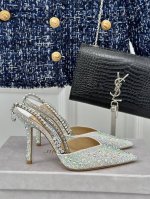 厂价 jimmy Choo 吉米周经典钻石链条尖头水晶高跟凉鞋 超绝的水晶鞋 美到移不开视线 鞋型做的非常秀气 不会过分窄长 内部空间很足 让脚趾能足够的放松