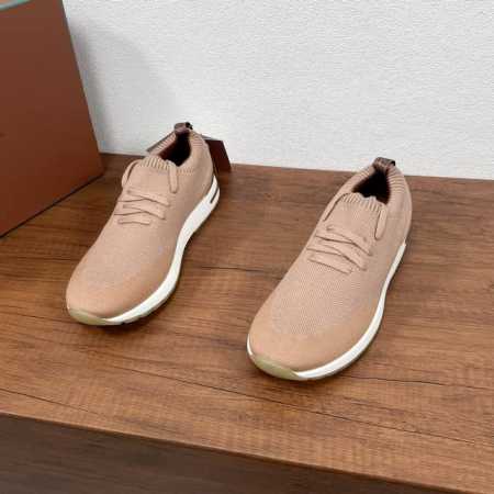 Loropiana 诺悠翩雅 360 Lp Flexy Walk男士运动鞋 这款运动鞋采用针织羊毛鞋面，后跟光滑小牛皮革包裹，套脚式设计搭配系带调节，鞋口复杂的 - 点击图像关闭
