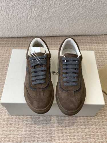 Brunello Cucinelli 25ss最新 Bc 系带 休闲鞋 鞋面进口麂皮 内里进口 羊皮里 0.5mm圆形冲孔设计 透气不闷脚 独家开模TPU大底