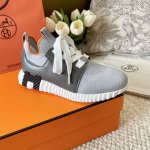 男码10 顶级版 Hermès 爱马仕 Flex系列 男女同款针织运动鞋 休闲鞋 麂皮拼针织撞色 尺码：女码 35-41 40、41、不退换 男码 39～45