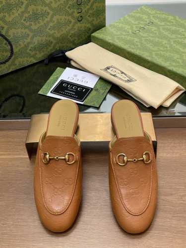 2024Gucci Jordaan系列新品5D立体双GG压纹半拖鞋 乐福慕勒包头拖鞋代购级别！Gucci 乐福鞋单鞋 上脚特别的秀气！原版套楦的做法，和专柜一致