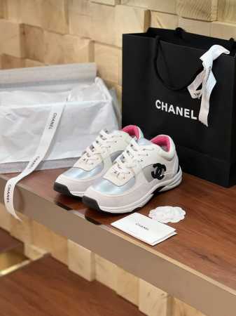 Chane 早春sneaker系列休闲鞋经典菱格运动鞋板鞋 火爆全球百搭神鞋 顶级原版复刻 老外订单精工手作高品质▲ 鞋面进口原版牛猄绒面皮泡棉内衬立体浮凸lo - 点击图像关闭