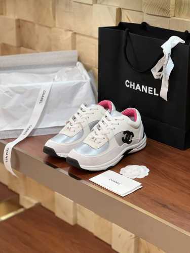 Chane 早春sneaker系列休闲鞋经典菱格运动鞋板鞋 火爆全球百搭神鞋 顶级原版复刻 老外订单精工手作高品质▲ 鞋面进口原版牛猄绒面皮泡棉内衬立体浮凸lo
