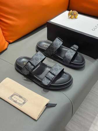 商品名称：Gucci 古驰 正规码数 38-44 拖鞋 商品材料：精选进口原版面料，原厂特供原版底。 - 点击图像关闭