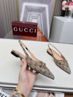 2515一9GUCCI最新爆款专柜原版鞋开模制作原版五金链条扣双G布烫闪亮彩钻大牌明星最爱的奢侈品面料：古奇原版双G布烫钻内里：羊皮跟高10毫米码数：35-41