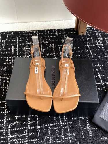 代购级橡胶底330 真皮底360 下单注意备注大底 Jilsander25S 春夏新品方头细带凉鞋 喜歡平底鞋帶來的安全感 Ss25方頭涼鞋 Sandal 簡約