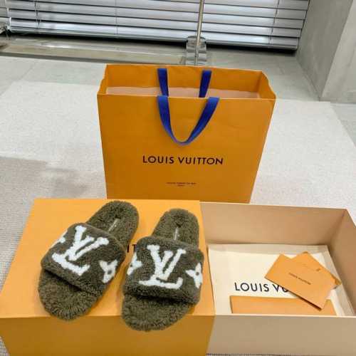 LV 泰迪毛毛拖鞋 Paseo Comfort 系列经典款 太好看啦、新一代耐看又好穿 时尚达人必入单品、2024最火系列 原版开发 代购级 定制真羊羔毛 质感