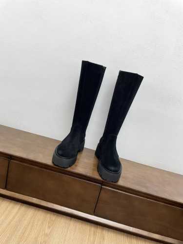 麂皮面 代购级Celine 凯旋门最新增高厚底侧拉链骑士靴不过膝长靴 深受众多网红博主热捧，完美精修鞋楦小圆头，线条流畅版型正 ~~上脚非常显瘦，增高，百搭，时