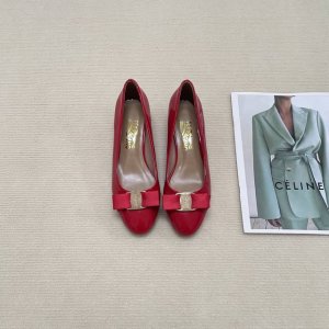橙子出厂价p ferragamo 菲拉格慕 经典蝴蝶结 圆头玛丽珍鞋 平底鞋 粗跟单鞋 高跟鞋 跟高 平底 4Cm 7Cm 码数 34-42