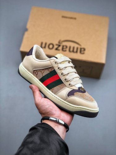 橙子出厂价 Gucci 古驰经典款小脏鞋 运动鞋 休闲鞋板鞋 情侣款 原版开发代购级别版本，金属双G水晶圆柱形标，Gucci原版纹织带。专属擦色牛皮面料，原版毛
