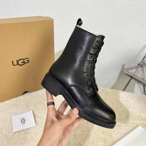 UGG羊毛系带女短靴 专柜最新款，官网还为更新， 休闲时尚百搭短靴。 面料 ：黑色打腊牛皮. 棕色防水磨砂 黑色磨砂 内里 ：纯澳洲进口皮毛一体百分之百的全羊毛