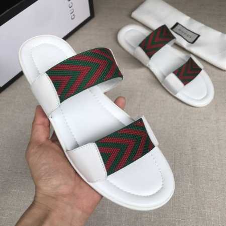 精致品质 古驰男士休闲拖鞋 鞋面进口牛皮+品牌织带原版双层组合大底，大底耐磨防滑，中低品牌大logo，时尚帅气，尊贵奢华，旅游居家不二之选 码数：38-44码 - 点击图像关闭