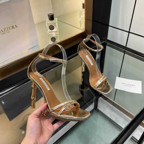 Aquazzura 2024新款凉鞋 代购品质！！！1原版开发的竹节高跟凉鞋水台走秀款，简直是时尚的巅峰之作！竹节高跟独具一格，宛如艺术品般精致。水台的巧妙设计