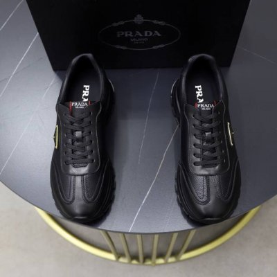 prada 普拉达 -高端品质 原单休闲运动鞋 -鞋面 纳帕小牛皮 摔纹小牛皮 鞋身品牌金属扣件 鞋舌品牌Logo布标 -内里 水染牛皮 -大底 超轻Tpu发泡