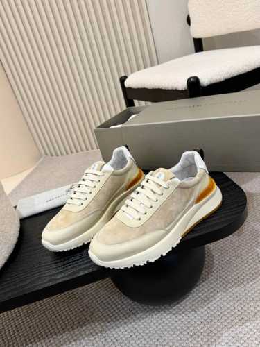 实价 Brunello Cucinelli 2025Ss新款休闲运动鞋出货 新材料 丰富色彩和雅致细节重新定义了这款运动鞋的风格 鞋面的粒面小牛皮洋溢着复古的品