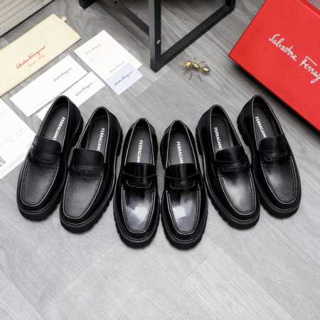 商品商标：Ferragamo 菲拉格慕 ] 正装商务套脚皮鞋 正码码数: 38-44 45定做不退换 商品材料：精选 珠光牛皮鞋面 牛皮内里 原版大底 - 点击图像关闭