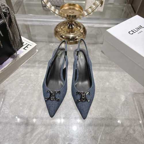 出厂 Celine思琳赛琳25新色新款凯旋门猫跟凉鞋女金属扣后空包头高跟鞋性感气质尖头单鞋干净利落 增高显腿细，无论是单穿还是搭配阔腿裤，高街又复古 一起来做C