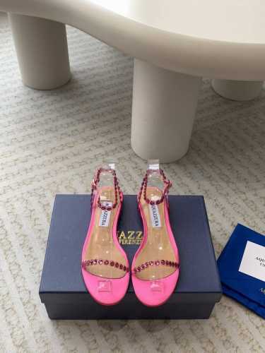 Aquazzura 24Ss 惊艳火爆款、菠萝 王室贵族的钟爱雍容华贵、气质高雅、到手如图柜级品质 进口真丝 璀璨别致水钻饰扣、小羊皮内里、意大利真A级真皮大底