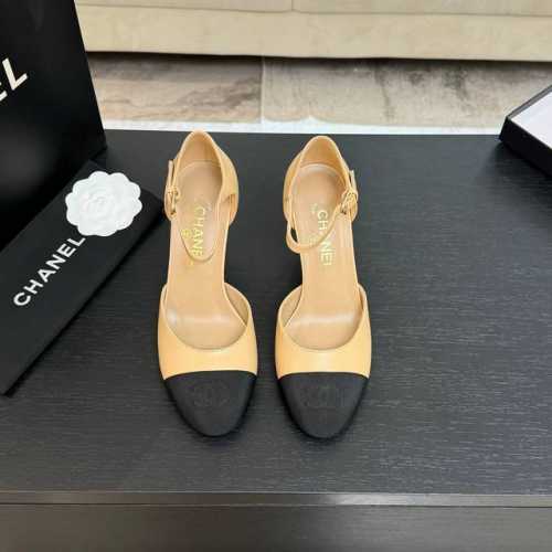 Chanel 25B新款高跟凉鞋系列单鞋 绝美双C Logo系列很难不爱 鞋面羊皮 内里羊皮 真皮大底 原版开模山茶花 跟高平底 8Cm size:35-39