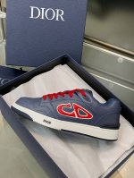冲量价: 、B57低帮可加飞机盒 迪奥 春夏最新情侣款休闲鞋 Dior Oblique B57 Cd标志性字母Logo圆头低帮系带滑板鞋 明星同款平底老花拼色运