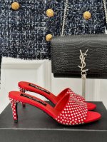 厂价 Doolce&Gabbana24S 春夏新品水钻高跟拖鞋 面料采用进口真丝 水钻 内里踮脚均为羊皮 意大利进口牛皮大底 跟高：6Cm 码数：35-39 4