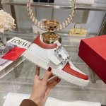 RV早春新款水钻方扣四季休闲鞋，明星同款小白鞋，面料:头层牛皮，内里:羊皮，码数：35-40