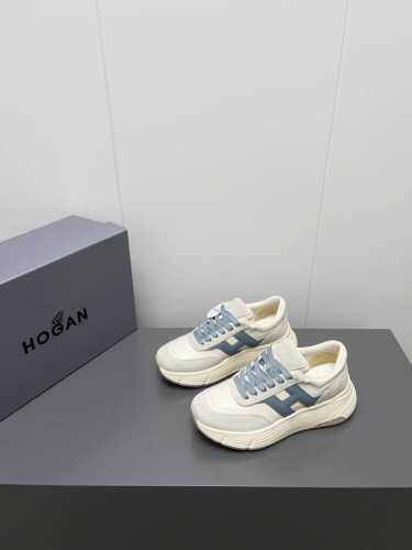 HOGAN 2025春夏最新运动鞋情侣厚底老爹鞋爆款休闲系列 松糕厚底休闲鞋 流行 H拼色工艺~休闲运动鞋履精湛手工设计融入军装元素，兼职实用与个性造型感;多元