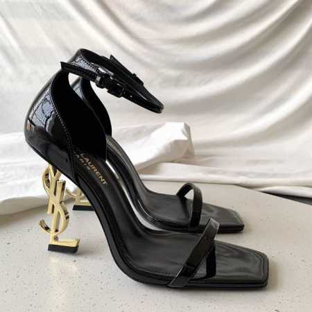 p直销P直销 女装 女鞋工厂P Saint Lauren* 圣罗兰Ysl经典款一字带Logo字母鞋跟高跟凉鞋 唯有Ysl最懂女人心，不接受反驳，超级无敌女人味神 - 点击图像关闭