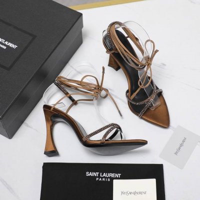 专柜同步更新 Ysl 圣罗兰 Ss2025夏季新品 鱼嘴烫钻高跟 走秀款高跟凉拖鞋 2025全新春夏系列后带方扣高跟凉鞋 尖头高跟拖鞋淡淡的夏日里怎么少得了一双