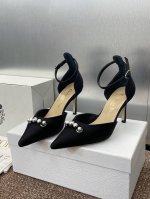工厂p价p 迪奥 Dior 2025春夏高定系列新款paris低跟尖头女鞋 Cd字母Logo珍珠五金扣细跟一圈带中空凉鞋 材质：进口环保透气科技面料+水染羊皮内