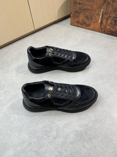 Stefano Ricci 史蒂芬劳 尼治 -高端品质 原单休闲运动鞋 -鞋面 进口纳帕小牛皮 石头纹小牛皮 反绒小牛皮 鞋舌品牌Logo金属扣件 -内里 水染
