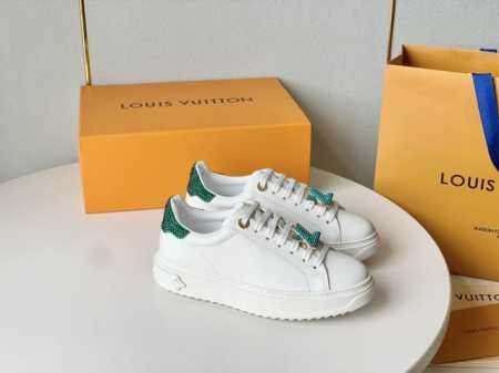 Lv 驴家ss23 Time Out 系列 彩钻标小白鞋 板鞋 运动鞋新品 色彩跳跃，吼吼看哦，增高效果不错 原版小牛皮材质，原版tpu鞋底 Size 35-4 - 点击图像关闭