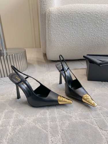 出厂价 SAINT LAUREN* YSL 杨树林新款金属头高跟鞋 小姐姐的美丽尤物高跟鞋 优雅迷人性感 女人味十足 鞋面牛皮 内里垫脚羊皮 意大利真皮大底 跟