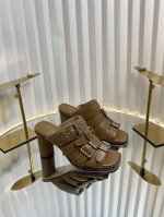 迪奥 Dior 2025春夏新款D-Avenue系列高跟拼色罗马风凉拖鞋 Cd字母Logo五金扣明星同款朋克风格粗跟皮带扣鱼嘴露趾女鞋 材质 原版定制进口小牛皮