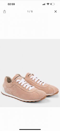 bc礼物早春新品]Brunello Cucinelli 女士小牛皮拼接休闲运动鞋 舒适百搭 装饰镶珠运动鞋 鞋面：一比一复刻高丝光、牛皮拼接特殊材料 搭配五金链