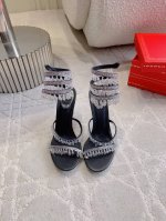 出厂价p Ren* Caovill*水晶吊坠高跟仙女凉鞋 上脚仙气十足 堪称工艺品 原版开发水晶吊坠烫钻 垫脚羊皮 意大利真皮大底 跟高9.5Cm 码数35-3
