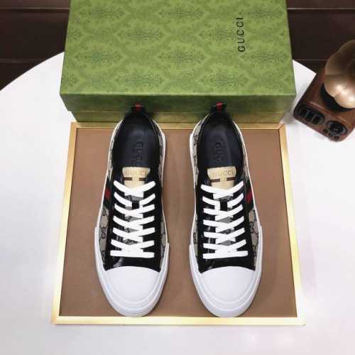 工厂批 Gucci 古奇 官网1:1运动男鞋火爆上市，采用原版布料+水染羊皮内里，再加官网原版1:1舒适大底。时尚百搭，着脚超舒适、透气。标准鞋码38 45 4