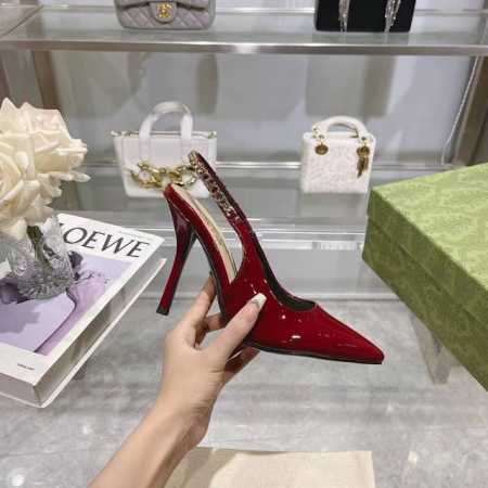 真皮底+50 新款！古奇 Guccⅰ 羊皮：内里和垫脚 跟高:10.5Cm 码数，35-42 40.41 42订做 - 点击图像关闭