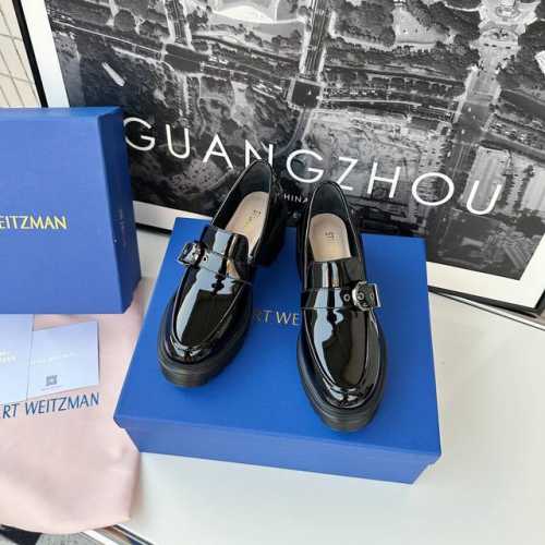 Stuart Weitzman SW MAVERICK SOHO LOAFER 厚底扣带学院风乐福鞋 进口A级小牛漆皮混种羊内里 原版开模发泡大底 码数35-3