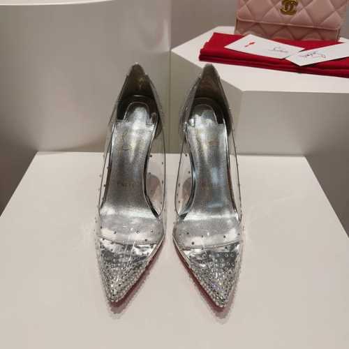 顶级版 原版盒 Christian Louboutin s原版做货重工CL经典红底网纱烫钻系列～ 鞋面：采用高密度网纱面料搭配进口超闪18个切面倒三角水钻，高级