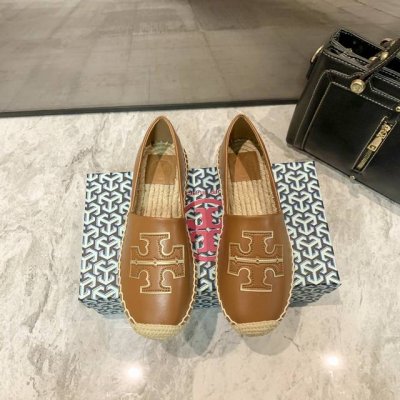 橙子出厂价p tory Burch 夏季新款 Tb草编渔夫鞋 一脚蹬乐福鞋 码数 35-41