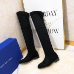 STUART WEITZMAN SW高版本八个跟高有绒里 经典后系带麂绒弹力靴长靴系列、刘涛、小辣椒 、杨幂、唐嫣。等众多明星网红同款！ 材质细节 整只鞋都采用