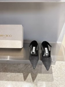 顶级品质Jimmy Cho025春夏新品网纱烫钻尖头小猫跟后空凉鞋 Jc经典水晶烫钻网纱高跟鞋 超级仙的一款啊 美得让人窒息 超闪昂贵施华洛世奇水晶钻 Blin