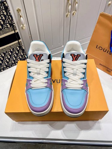 橙子出厂价P P360 Louis Vuitton 路易威登 Lv Trainer 情侣款运动鞋板鞋 休闲复古篮球鞋 炸街男神爆款运动板鞋专柜同步，鞋面意大利进