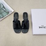 橙子出厂价p celine 赛琳 春夏新款 凯旋门粗跟拖鞋 中跟凉拖 明星同款 Ins纯净穿搭推荐 初夏新品 换季美鞋 度假风 码数 35-42
