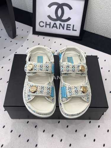 Chanel新款沙滩鞋 高版本出货 上脚舒适超显腿型 夏季出行旅游必备单品 高密度编织鞋面 羊皮垫脚 原版开模大底 Size: 35-39 40 41订做