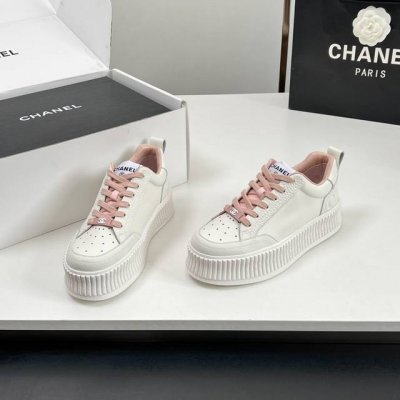 工厂P价 压印Logo 厚底饼干鞋Chanel香奈儿经典熊猫小白鞋休闲运动鞋 滑板鞋 C家 专柜又一超级大爆款，网红博主小姐姐们的挚爱，社交平台的各种夸赞，人气
